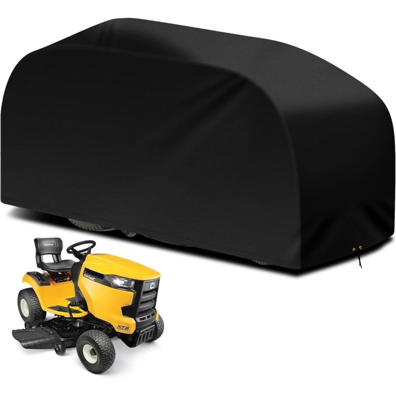 Housse pour tondeuse à gazon autoportée 183 x 137 x 117 cm - Housse imperméable et résistante en tissu Oxford 420D avec cordon de serrage réglable,