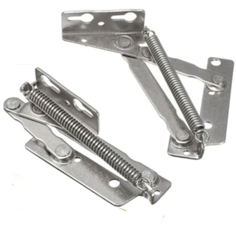 Csparkv - Juego de 2 herrajes de resorte para muebles - Galvanizado - Plata - 135 mm