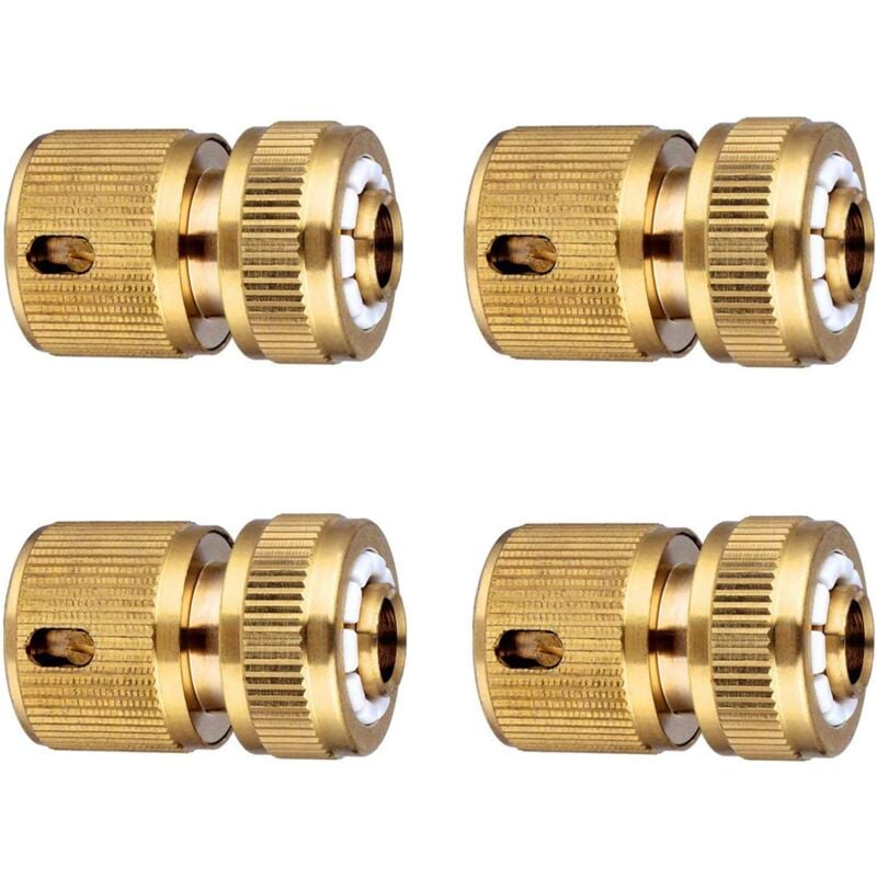 Csparkv - Laiton Raccord d'arrosage Rapides pour Tuyau, Raccord d'Arrosage 13 mm (1/2'') et 15 mm (5/8') - Pack de 4