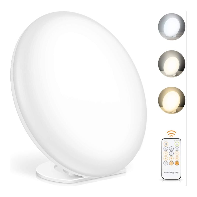 Csparkv - Lampe de luminothérapie - Blanc - 10 000 Lux - Simulation de la Lumière du Jour pour le Bien-être