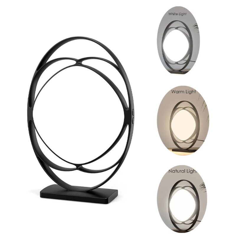 CSPARKV Lampe de luminothérapie (noir,26,4x18,2x6cm), lampe Happy sans UV 10 000 Lux avec 3 modes de température de couleur et luminosité réglable,