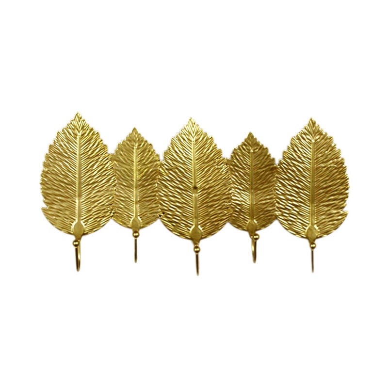 Leaf Wall Hook Coat Rack,Gold Wall Hook,Leaf Shaped,Wall Hook,Jackets,Hat,Towel,Key Storage,Creative Hook for Living Room,Kitchen,Bathroom - Csparkv