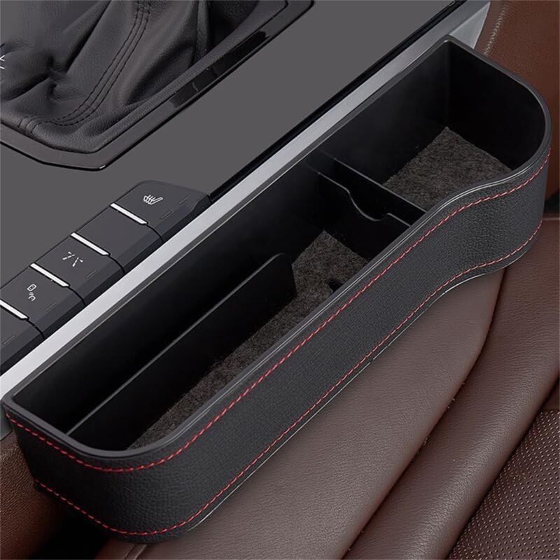 Leather Multifunctional Car Seat Organizer - Car Seat Gap Filler Organizer,Auto Side Seat Gap Storage Box,Car Accessories Gap Filler