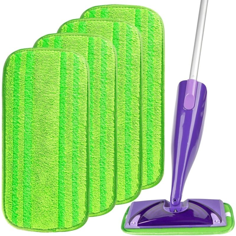 Csparkv - Lingettes Reutilisable pour Swiffer WetJet 4 Packs,Tampon à vadrouille réutilisable,Mop Pads en Microfibres pour Nettoyer et frotter Les