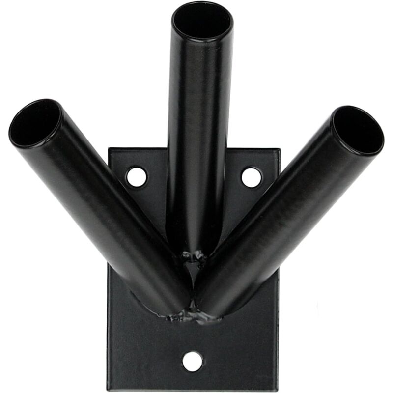 Csparkv - Lot de 1 Support de drapeau, mât triple pour drapeaux - Noir-Colle 3M gratuite