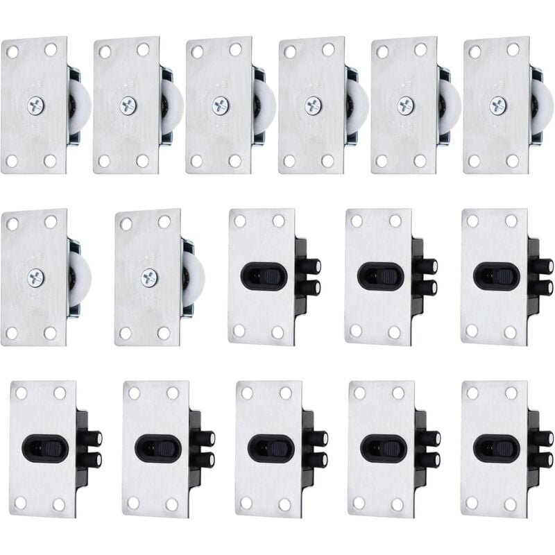 Csparkv - Lot de 16 roulettes de rechange pour porte coulissante - Accessoires de meubles pour armoires