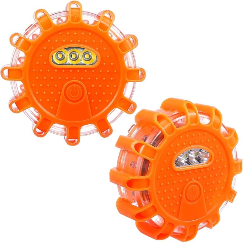 Csparkv - Lot De 2 Feux D'Avertissement, Feux De Feux Led Avec ViséE Et Crochet, Avec 9 Modes De Flash Fonction Avec
