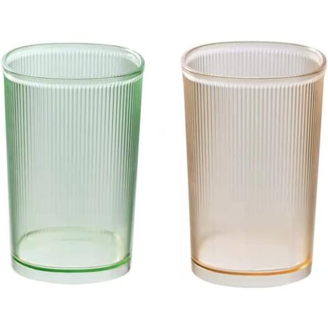 CSPARKV Lot de 2 verres incassables, gobelets de salle de bain, porte-brosse à dents en plastique, gobelets de salle de bain, porte-pinceaux de maquillage, lot de 2 verres à boire réutilisables.