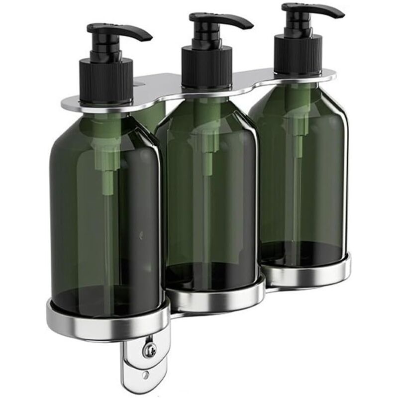 Lot de 3 distributeurs de savon vides en plastique rechargeables avec pompe Vert - Csparkv