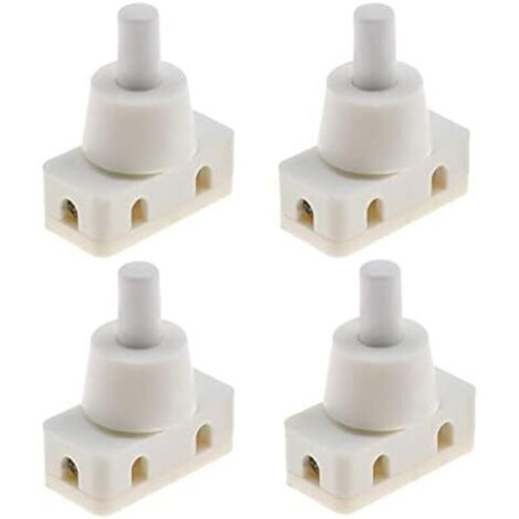 CSPARKV Lot de 4 interrupteurs à 2 broches pour lampes 250 V 10 A 1 broche blanc avec bouchon à vis.