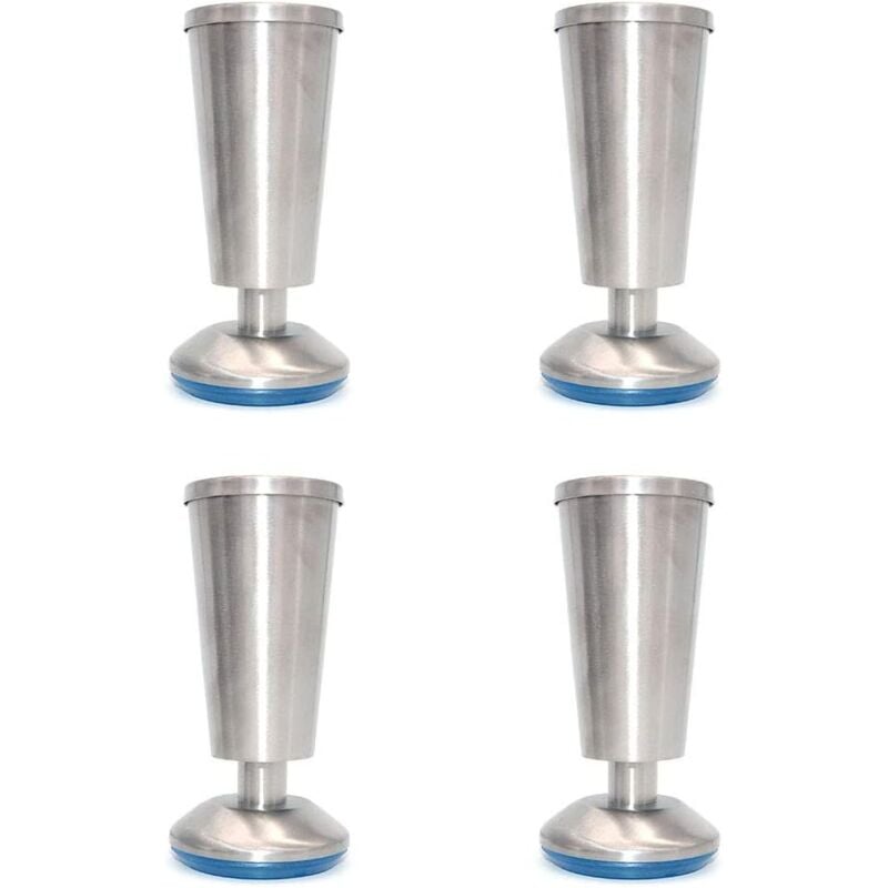 Csparkv - Lot de 4 pieds d'armoire de cuisine en acier inoxydable pour plan de travail Hauteur 120 mm Hauteur réglable de 0 à 5 mm