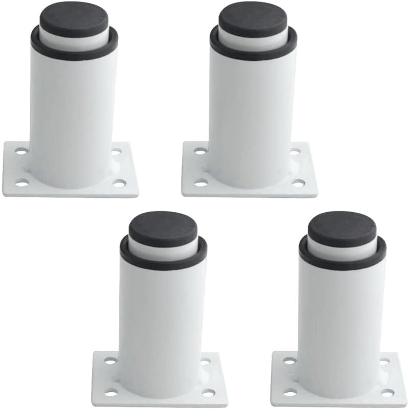Csparkv - Lot de 4 pieds de meubles réglables en métal robuste pour table, lit, canapé (80 mm-120 mm, blanc)