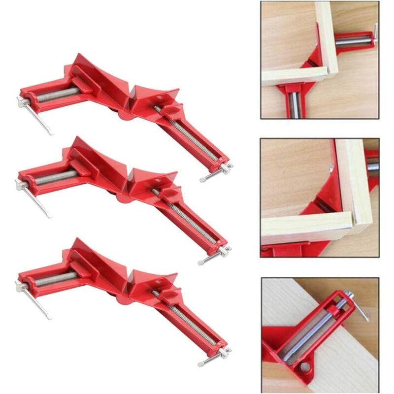 Csparkv - Lot de 4 pinces d'angle pour le travail du bois, pince à angle droit de 90 degrés, étau en bois réglable pour cadre photo, aquarium,