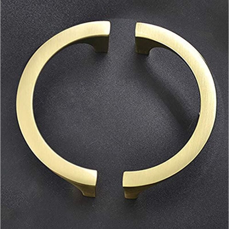 Lot de 4 poignées en cuivre doré massif et élégant, poignées rondes dorées, centre des trous de 7,6 cm pour tiroir de cuisine, commode, finition en