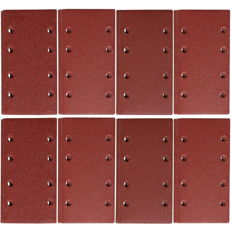 Csparkv - Lot de 48 Feuilles Abrasives pour Ponceuse Vibrante 93 x 185 mm Papier de Verre 8 Trous Grain 40 60 80 120 180 240 320 400