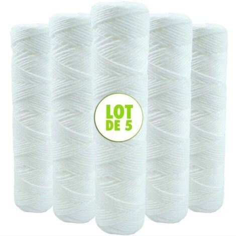 Csparkv – Lot de 5 cartouches bobinées pour filtration eau 10 pouces – Anti sédiments – Préfiltration efficace pour adoucisseur d'eau