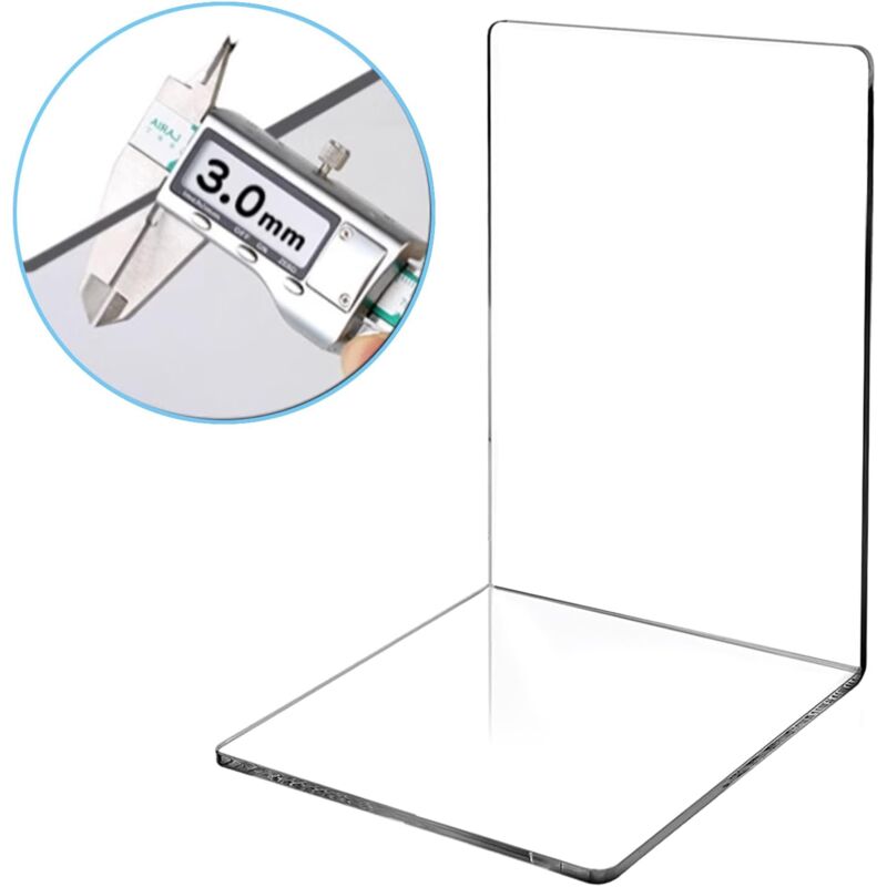 Csparkv - Lot de 6 Serres Livres, Ensemble de Serre Livres, Serre-Livres en Acrylique Transparent avec Autocollants Antidérapants, Cale Livre pour