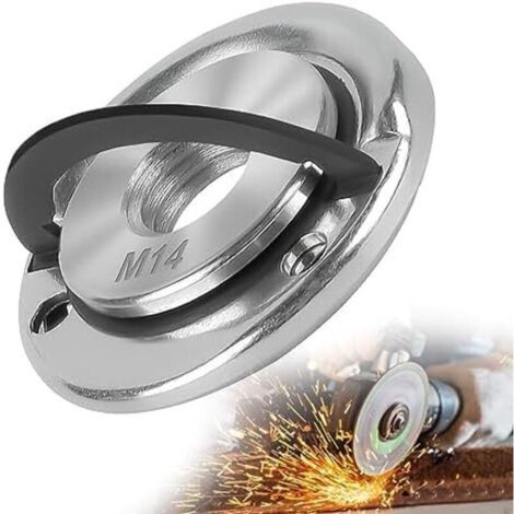 CSPARKV M14 Écrou à serrage rapide pour meuleuse d'angle avec anneau de traction - Écrou à serrage rapide sans outils pour le travail du métal, la coupe de pierre et le ponçage du bois
