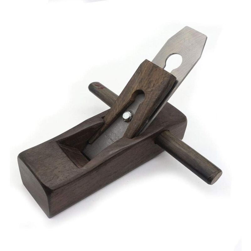 Csparkv - Main raboteuse, mini rabot en bois outil à main fond plat rabot de coupe en bois ébène raboteuse de menuisier avec poignée pour rabotage du