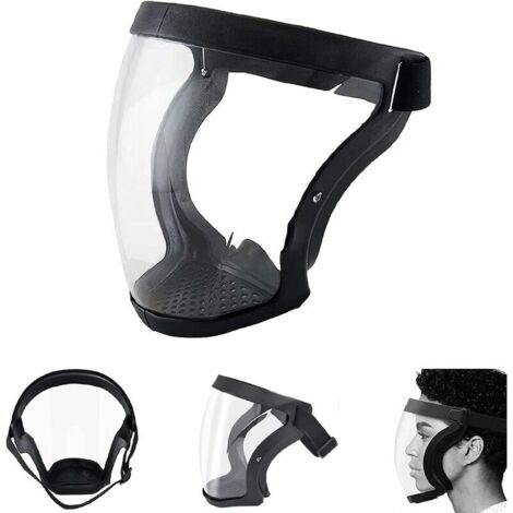 Csparkv – Masque de protection transparent réutilisable – Anti-buée HD – Léger et respirant – Compatible lunettes – Protection yeux, nez, bouche