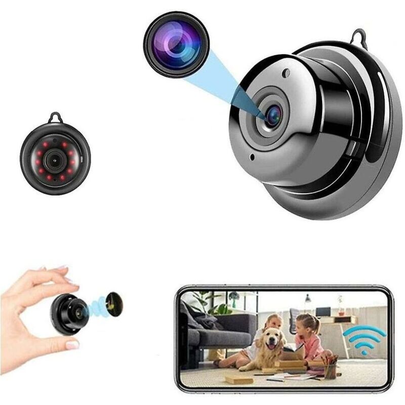 Mini caméra Nanny Cam caméra espion, caméra de surveillance à domicile, 1080p hd vision nocturne infrarouge détection de mouvement - black - Csparkv