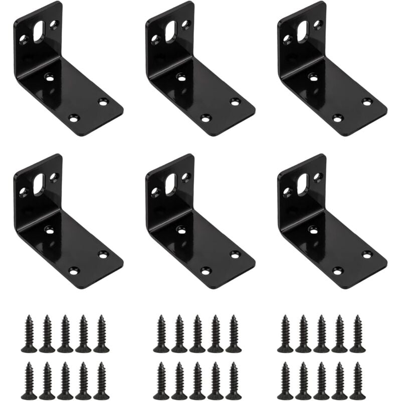 Csparkv - Mitraille avec trou long, 4 pièces d'angles de plaque de trous Support de charge lourde de coin en métal, Attache d'angle de 90 degrés pour
