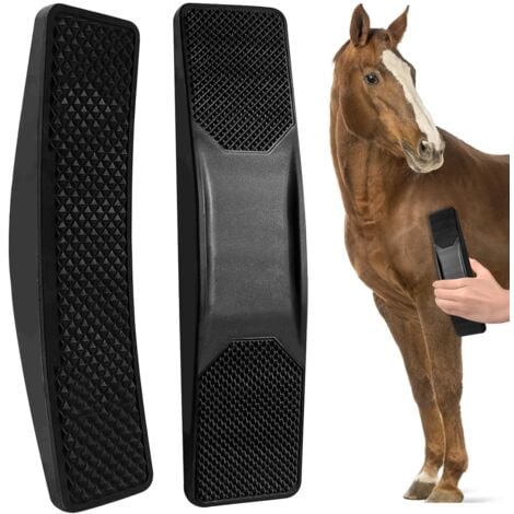 CSPARKV Multifunctional Horse Brush, 6-in-1 Horse Massage Brush, Horse Grooming Brushes for Cleaning (Black)