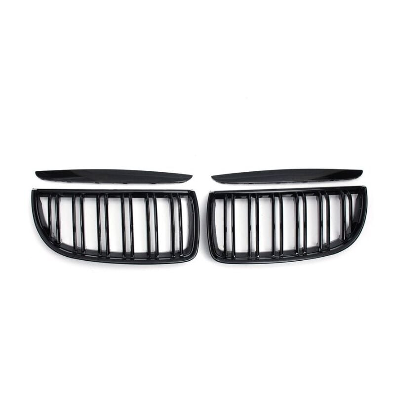 Csparkv - noir brillant) Ensemble de 2 grilles de calandre sport à double lamelle pour bmw E90 2005-2008