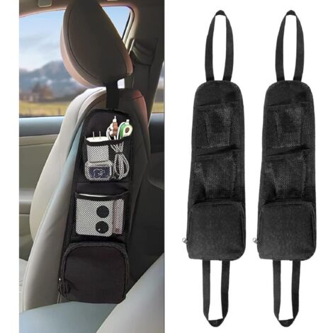 CSPARKV Organisateur Latéral de Siège,Sac Rangement Voiture Pliable,Sac à suspendre pour Voitures,Rangement Côté Voiture,Organisateur de Siège de Voiture pour Voiture et Camionst, Accessoires Auto,2 P