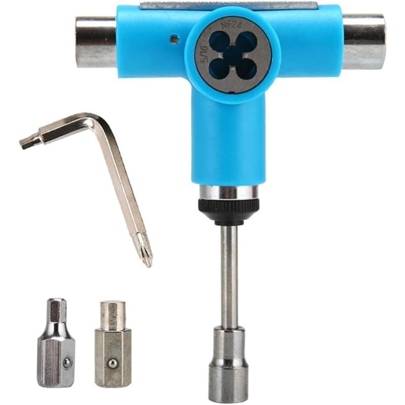 Csparkv - Outil de skateboard portable en t pour réparation de longboard - Outil multifonction pratique avec clé à cliquet en t