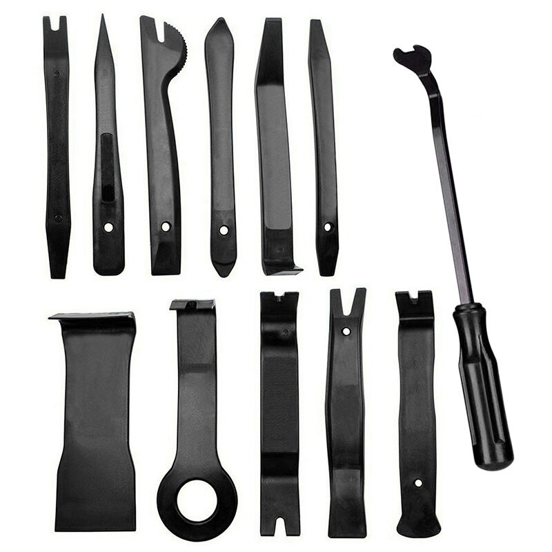 Csparkv - Outil Demontage Garniture Voiture, 12PCS Outils de DéMontage Garnitures Universels pour Enlever Les Panneaux de Porte et Les Panneaux, Noir