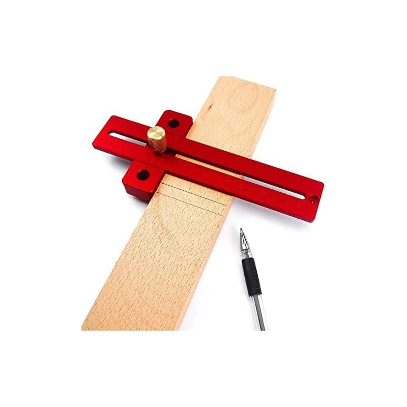 CSPARKV Outils de Travail du Bois de précision Règle en Alliage d' 170/270/370 mm Échelle Mesurer Règle de traçage Travail du Bois T Type Trou Règle