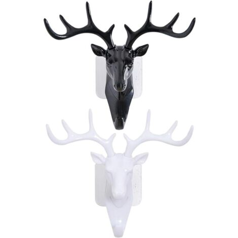 CSPARKV Pack De 2 Patères Cerf, Patères Rangement Clés, Patères Décoratives Personnalisées, Patères Forme Animal, Patères Sac, Adaptées Aux Entrées, Couloirs, Salons Et Chambres