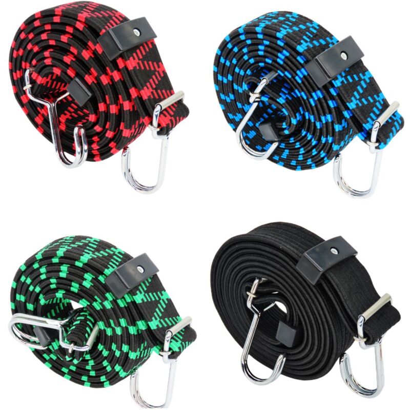 Csparkv - Pack de 4 Tendeurs Elastique avec Crochets,Tendeur Elastique Réglables Sandow Elastique 1M Corde Elastique Plate Tendeur pour Vélo Bache