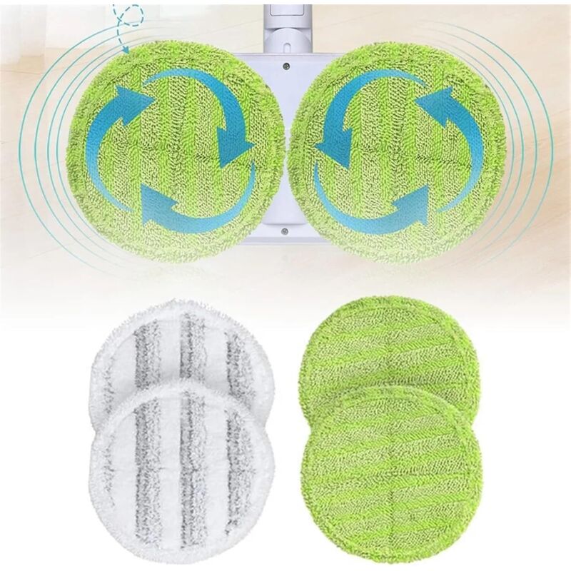 Paquete de 4 almohadillas de microfibra reutilizables para fregona eléctrica ogori para limpieza de pisos de madera, paño de fregona robótico lavable