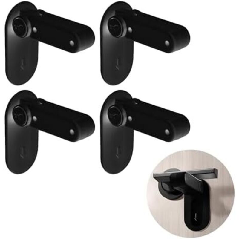 Paquete de 4 cerraduras de seguridad para puertas para niños, cerraduras a prueba de bebés, agarre seguro, seguras para niños y mascotas, para