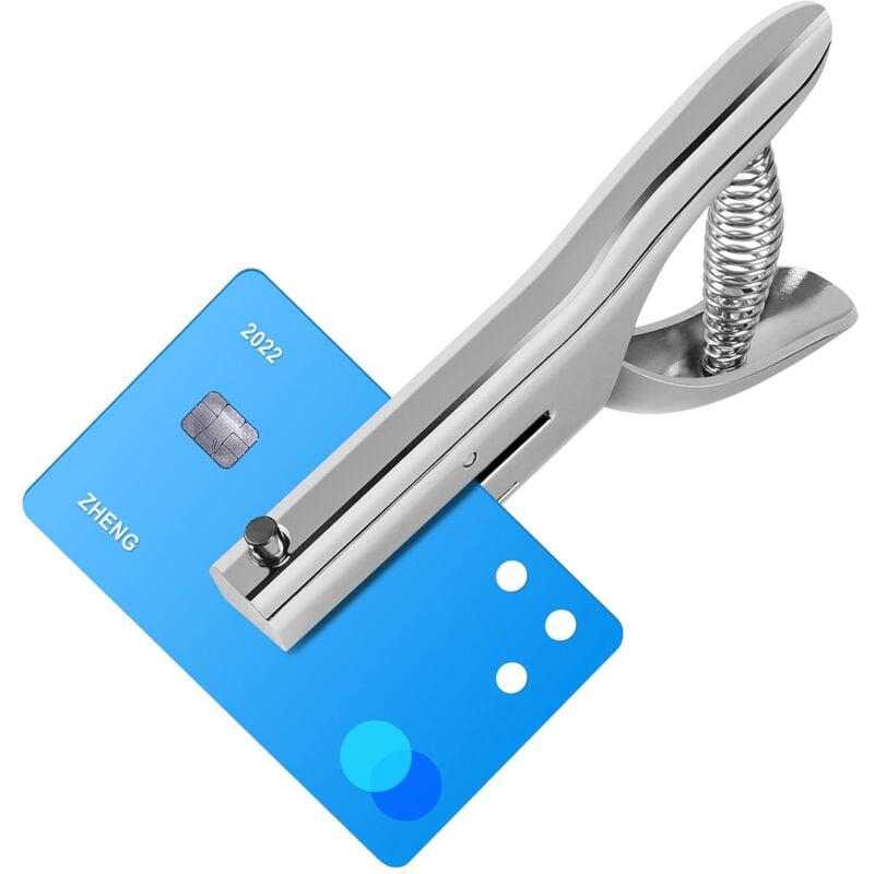 Perforatrice en métal argenté de 3 mm - Perforatrice à trous - Perforatrice haute performance - Accessoire de bureau - Perforatrice idéale pour les