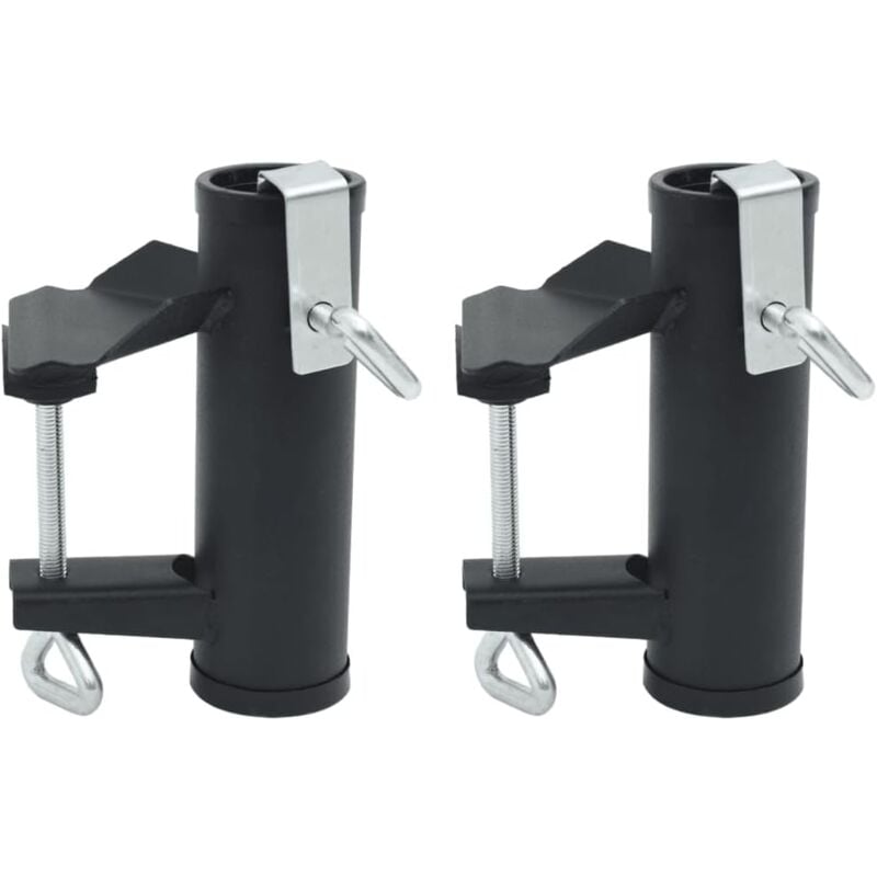 Pinces à Parasol pour Balcon 2 pcs 25-38 mm Acier,Accessoires pour parasols & voiles d'ombrage,0.82KG-4003383 - Csparkv
