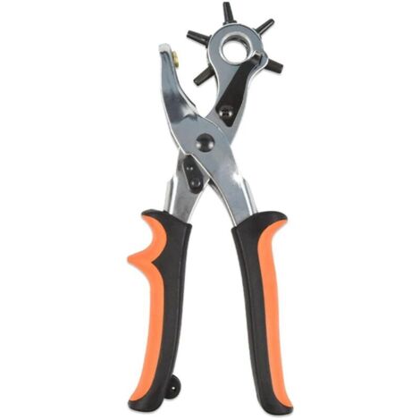 CSPARKV Poinçon à Cuir, Pince Perforatrice, Pince à Poinçon, D’Appareils à Trous Perforateurs, avec 6 Tailles de Poinçon Interchangeables, pour Ceintures, Cuir, Projets de Bricolage et D'Artisanat