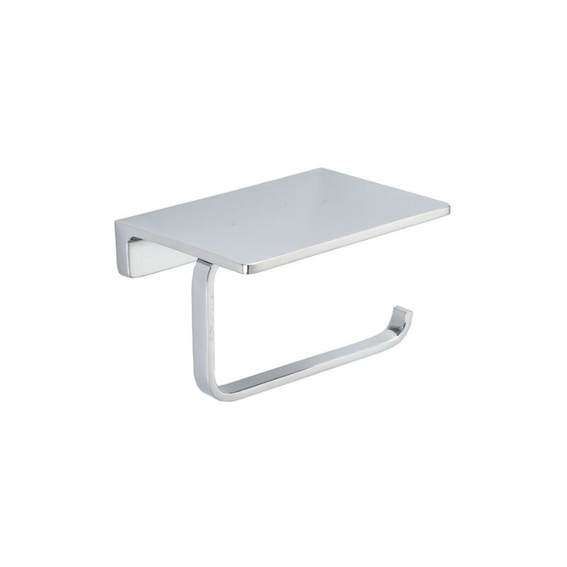 Csparkv - Porte-papier toilette avec étagère, chrome