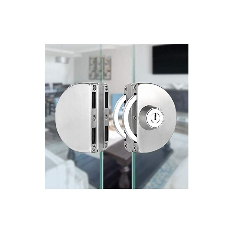 Csparkv - Qrity Sans Perçage Serrure de Porte en Verre en Acier Inoxydable Serrure de Porte en Verre double Serrure de Porte en Verre Centrale Double
