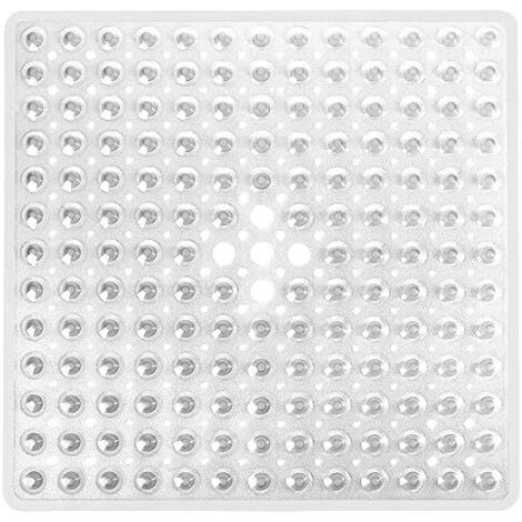CSPARKV Quadratische rutschfeste Badematte mit Saugnäpfen – langlebige und stilvolle rutschfeste Duschmatte – modernes Design – hochwertige Saugnäpfe – maschinenwaschbar und latexfrei