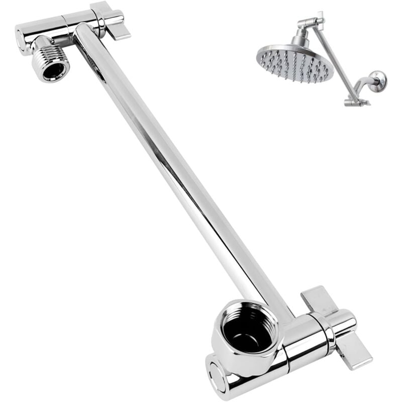 Csparkv - Rallonge Tube de Douche, 278 mm Rallonge de Pomme de Douche Réglable en Acier Inoxydable, Rallonge de Bras de Douche avec Ecrous de
