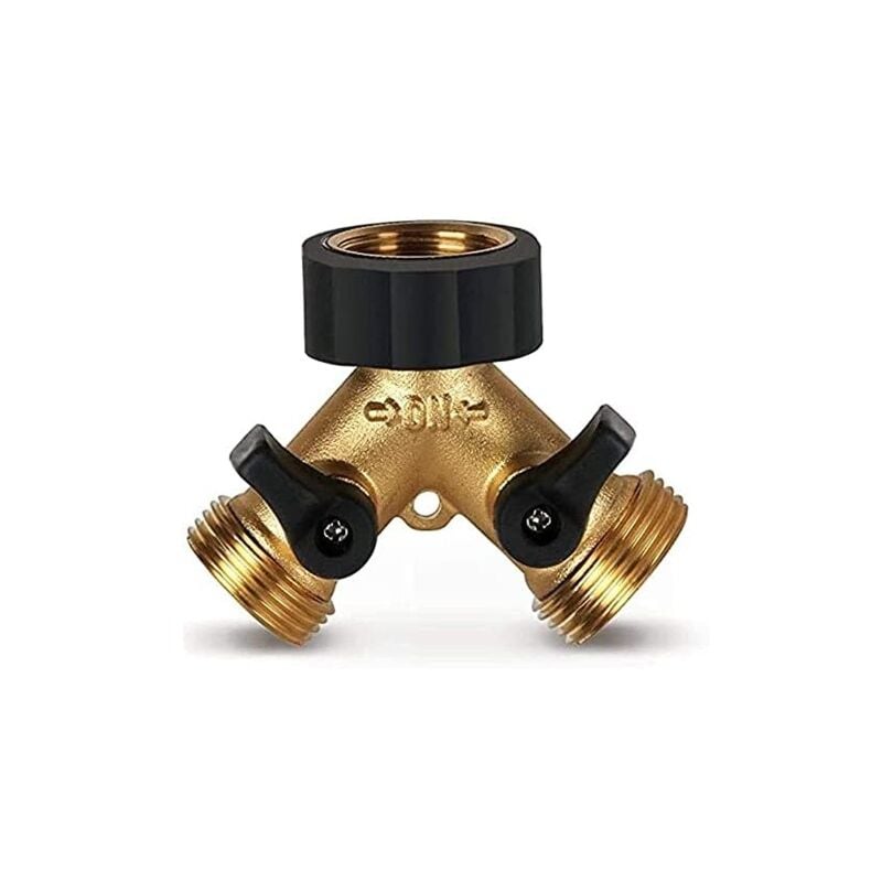 Csparkv - Répartiteur Distributeur y 2 Voies pour Tuyau d'alimentation 3/4', Raccord Double Robinet Connecteur de Tuyau, Raccord y pour Tuyaux