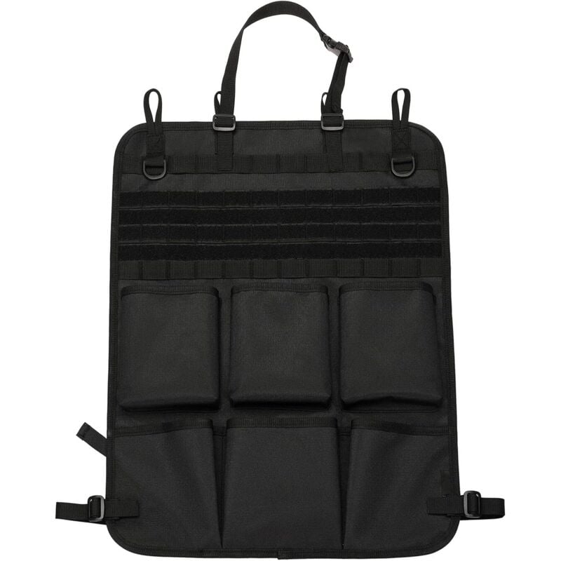 Csparkv - Sac de rangement tactique pour siège arrière de voiture, sac de rangement pour protection de dossier, sac de rangement pour siège, noir