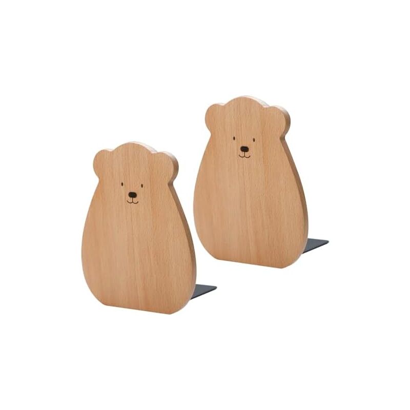 Csparkv - Serre Livre, Cale Livre, 12x15 cm Bloc Livre, Support de Serre-Livres en Hêtre pour Étagères, Support de Rangement Range Livre