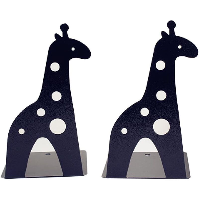 CSPARKV Serre-livres en métal antidérapant en forme de girafe pour enfants, motif dessin animé, 21 cm, pour bibliothèque, école, bureau, maison,