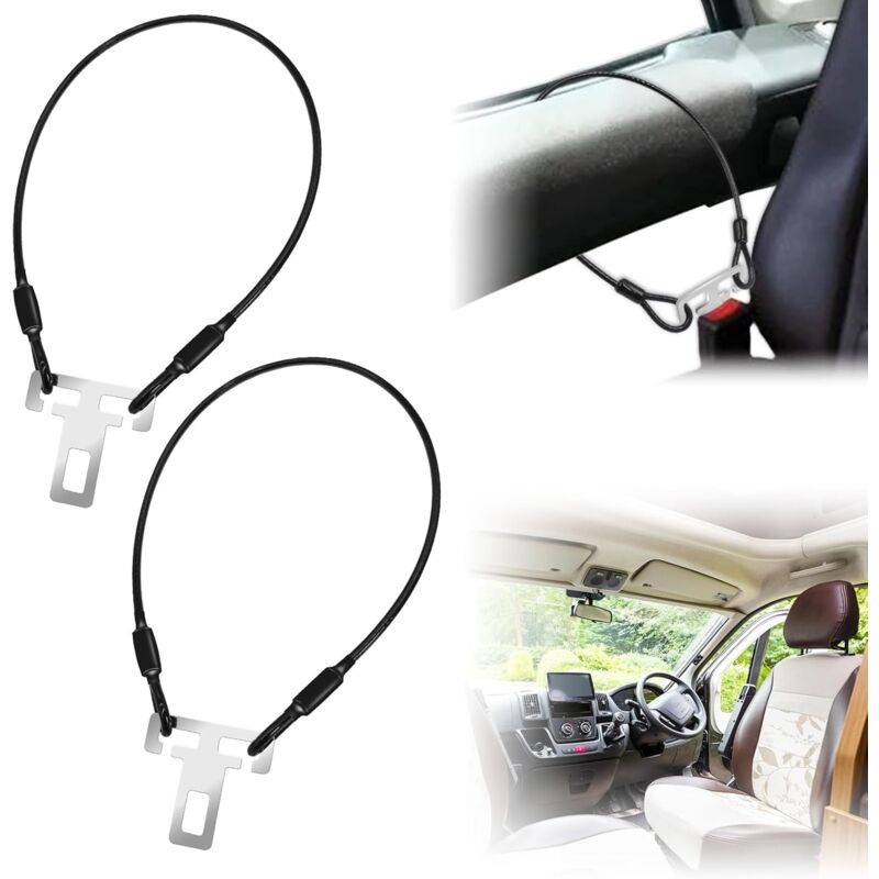 Serrure De Ceinture De Sécurité Antivol,2 Pièces 60 cm Accessoires Antivol Camping,Protection Antivol Camping-Car,Accessoires Antivol Pour