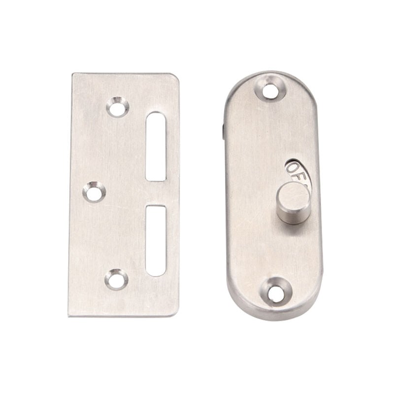 Csparkv - Serrure de porte coulissante à droit avec boucle de verrouillage de porte coulissante et verrou de porte de grange (1 paquet d'argent)