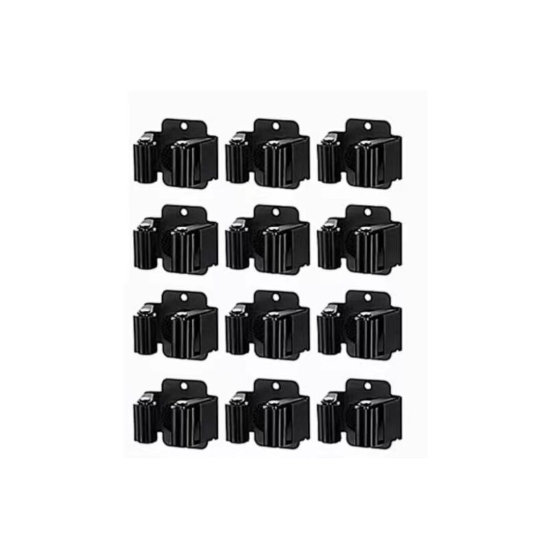 Csparkv - Set of 12 Steel Broom Holder Wall Mount for Cleaning and Gardening Tools Storage Rack
